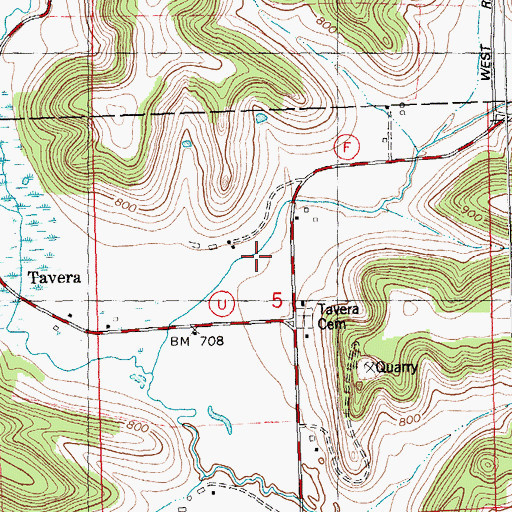 Topographic Map of Beebe Hollow, WI