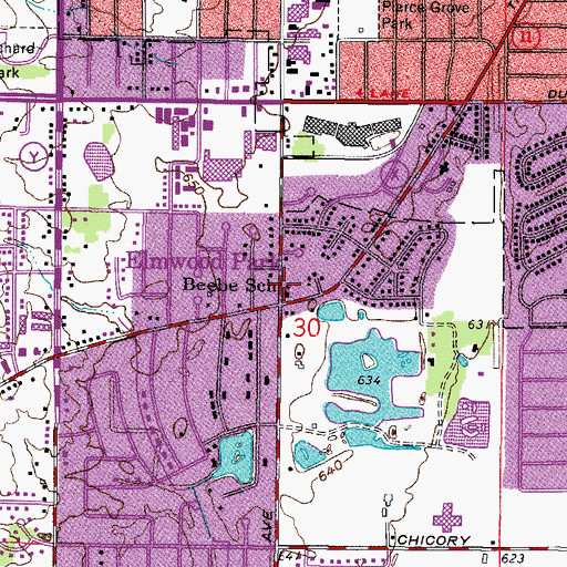 Topographic Map of Beebe School, WI