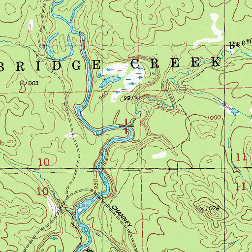 Topographic Map of Beeman Creek, WI