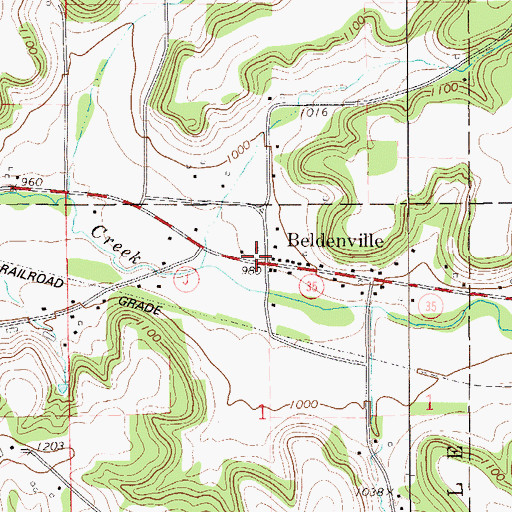 Topographic Map of Beldenville, WI