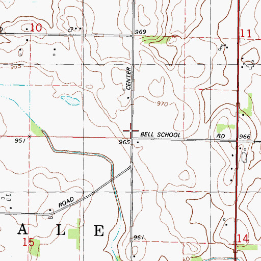 Topographic Map of Bell School, WI