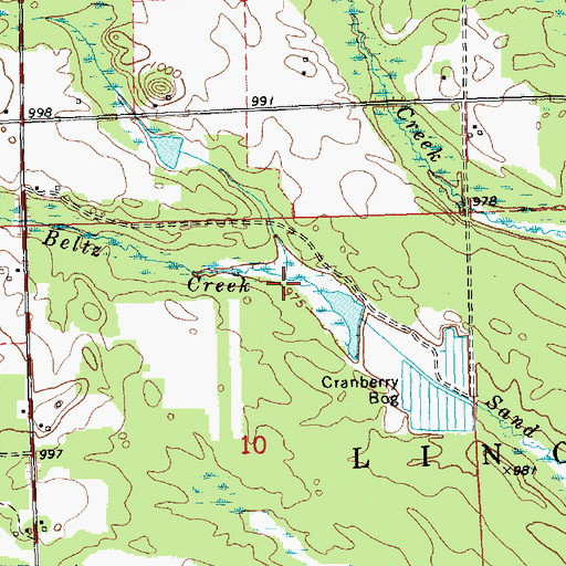 Topographic Map of Beltz Creek, WI