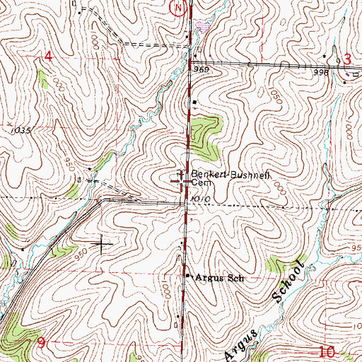 Topographic Map of Benkert Bushnell Cemetery, WI