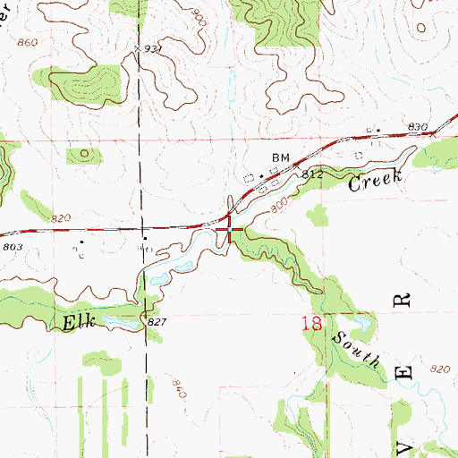 Topographic Map of Bennett Valley, WI