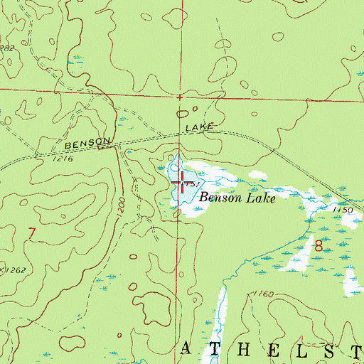 Topographic Map of Benson Lake, WI