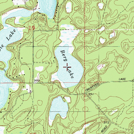 Topographic Map of Berg Lake, WI