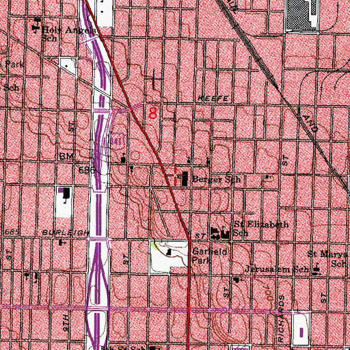 Topographic Map of Dr Martin Luther King Jr Elementary School, WI