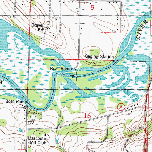 Topographic Map of Berlin Lock Number One, WI