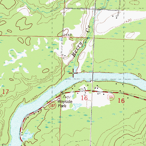 Topographic Map of Berry Creek, WI