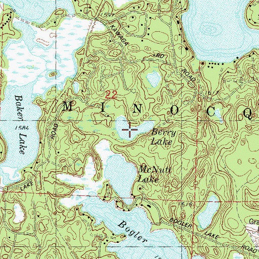 Topographic Map of Berry Lake, WI