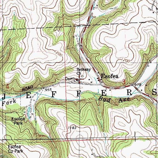Topographic Map of Bethany Lutheran Church, WI