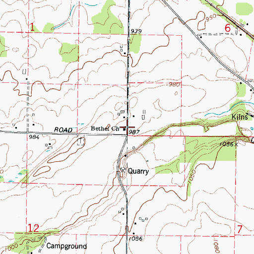 Topographic Map of Bethel Church, WI
