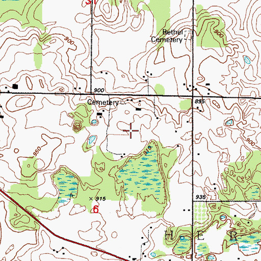 Topographic Map of Bethel Church, WI