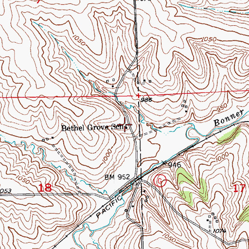 Topographic Map of Bethel Grove School, WI