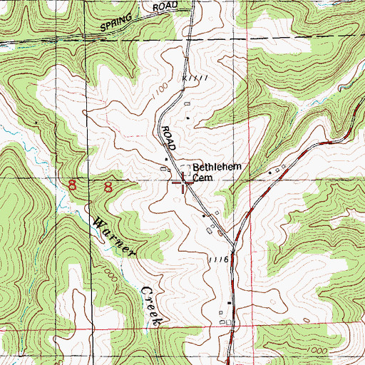 Topographic Map of Bethlehem Cemetery, WI