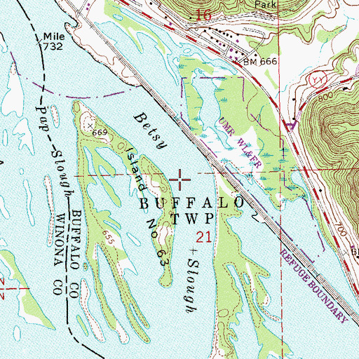 Topographic Map of Betsy Slough, WI