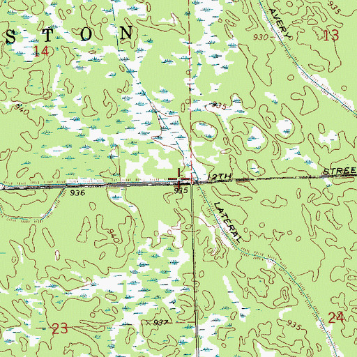 Topographic Map of Bewick Lateral, WI