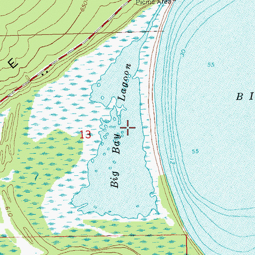 Topographic Map of Big Bay Lagoon, WI