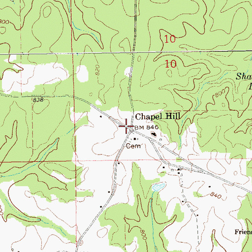 Topographic Map of Chapel Hill, AL