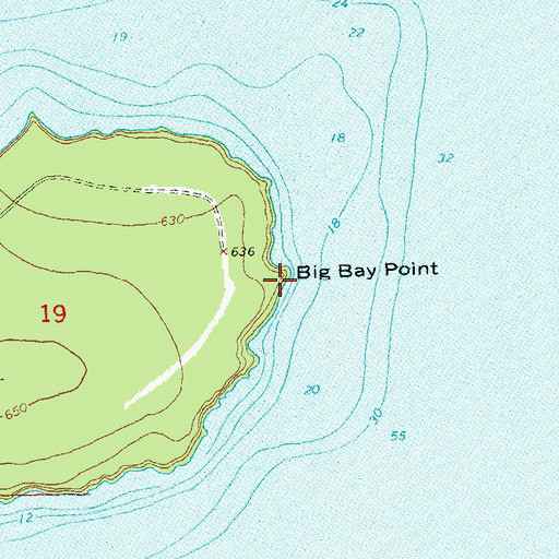 Topographic Map of Big Bay Point, WI