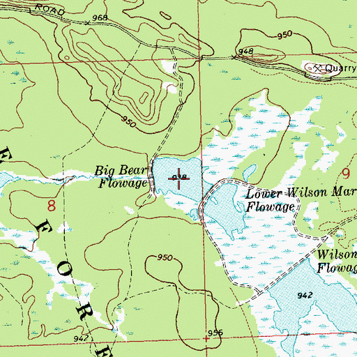 Topographic Map of Big Bear Flowage, WI