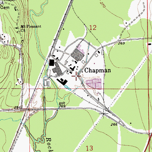 Topographic Map of Chapman, AL