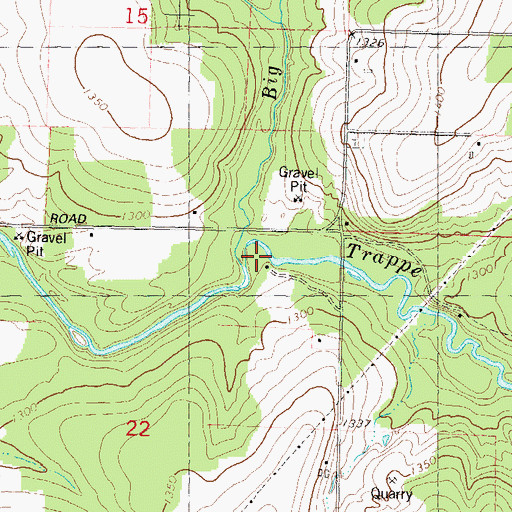 Topographic Map of Big Cain Creek, WI