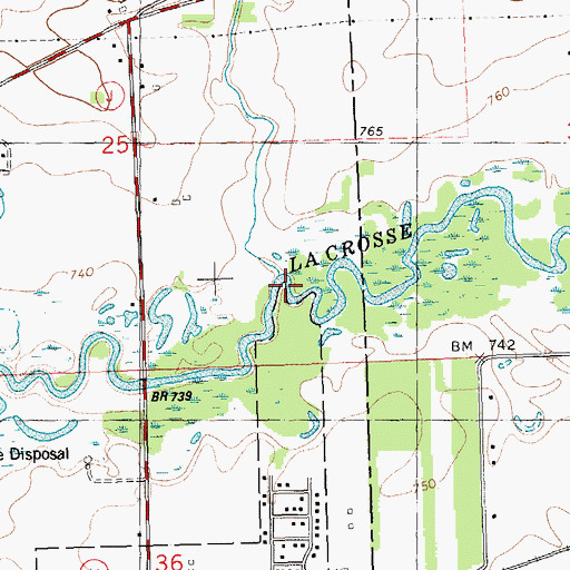 Topographic Map of Big Creek, WI