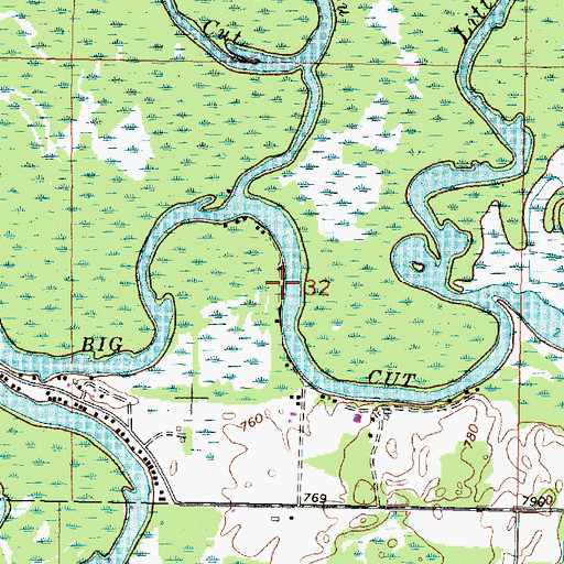 Topographic Map of Big Cut, WI