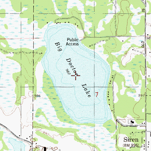 Topographic Map of Big Doctor Lake, WI