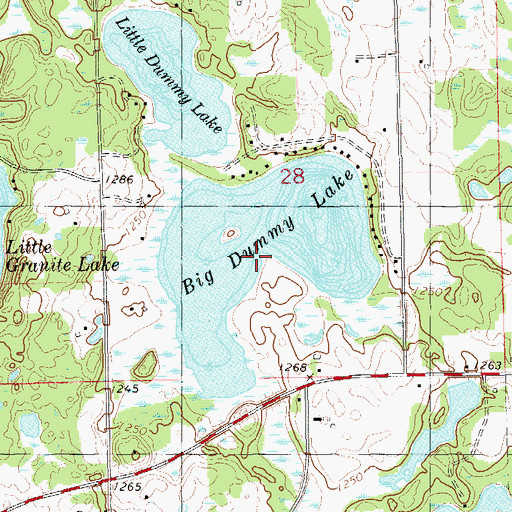 Topographic Map of Big Dummy Lake, WI