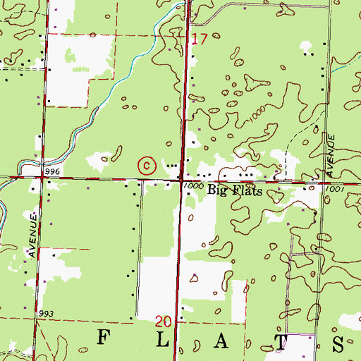 Topographic Map of Big Flats, WI