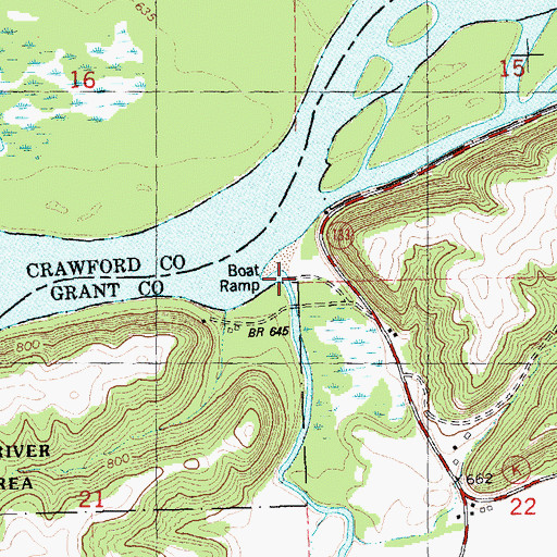 Topographic Map of Big Green River, WI