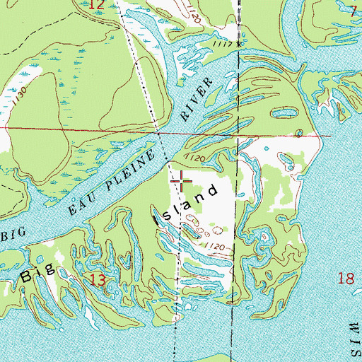 Topographic Map of Big Island, WI