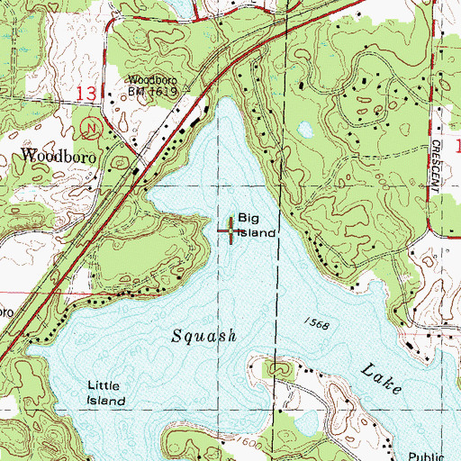 Topographic Map of Big Island, WI