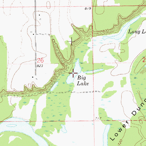 Topographic Map of Big Lake, WI