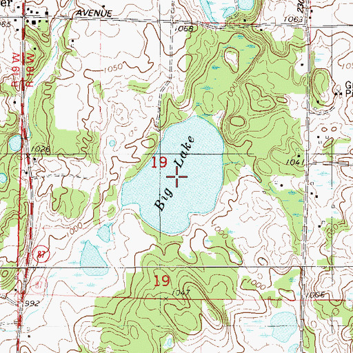 Topographic Map of Big Lake, WI