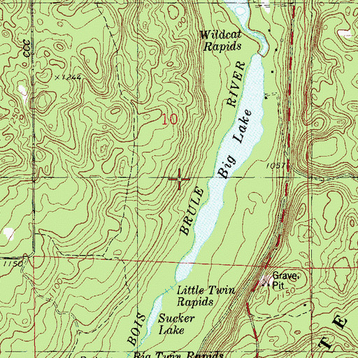 Topographic Map of Big Lake, WI