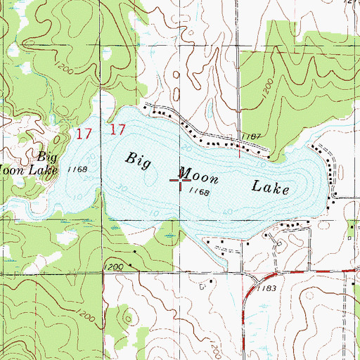 Topographic Map of Big Moon Lake, WI