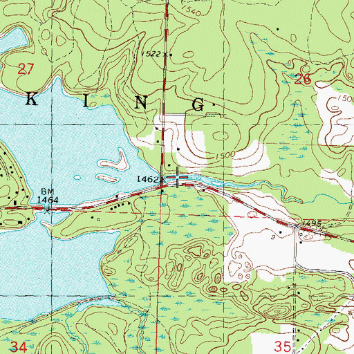 Topographic Map of Big Pine Creek, WI