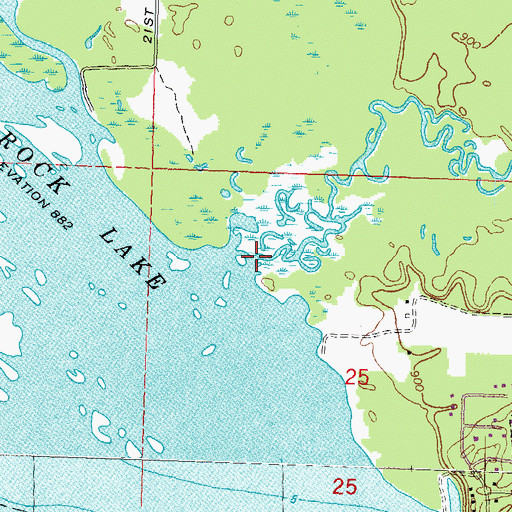 Topographic Map of Big Roche a Cri Creek, WI