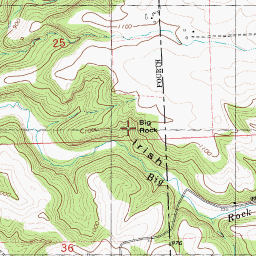 Topographic Map of Big Rock, WI