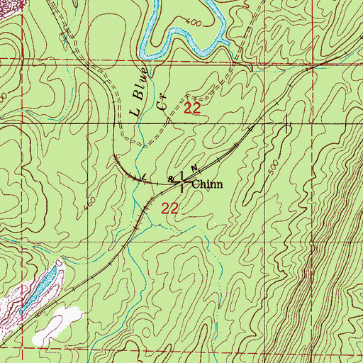 Topographic Map of Chinn, AL