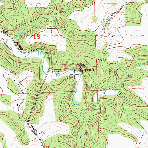 Topographic Map of Big Spring, WI