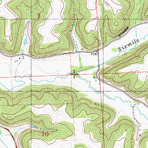Topographic Map of Big Spring Branch, WI