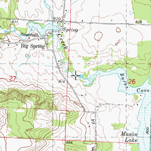Topographic Map of Big Spring Creek, WI