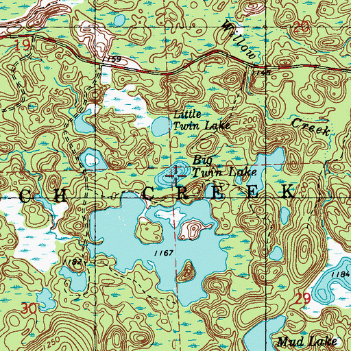 Topographic Map of Big Twin Lake, WI