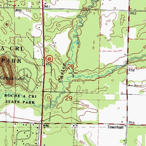 Topographic Map of Bingham Creek, WI