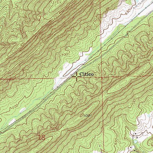 Topographic Map of Citico, AL