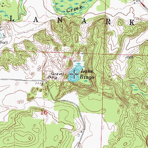 Topographic Map of Lake Bingo, WI